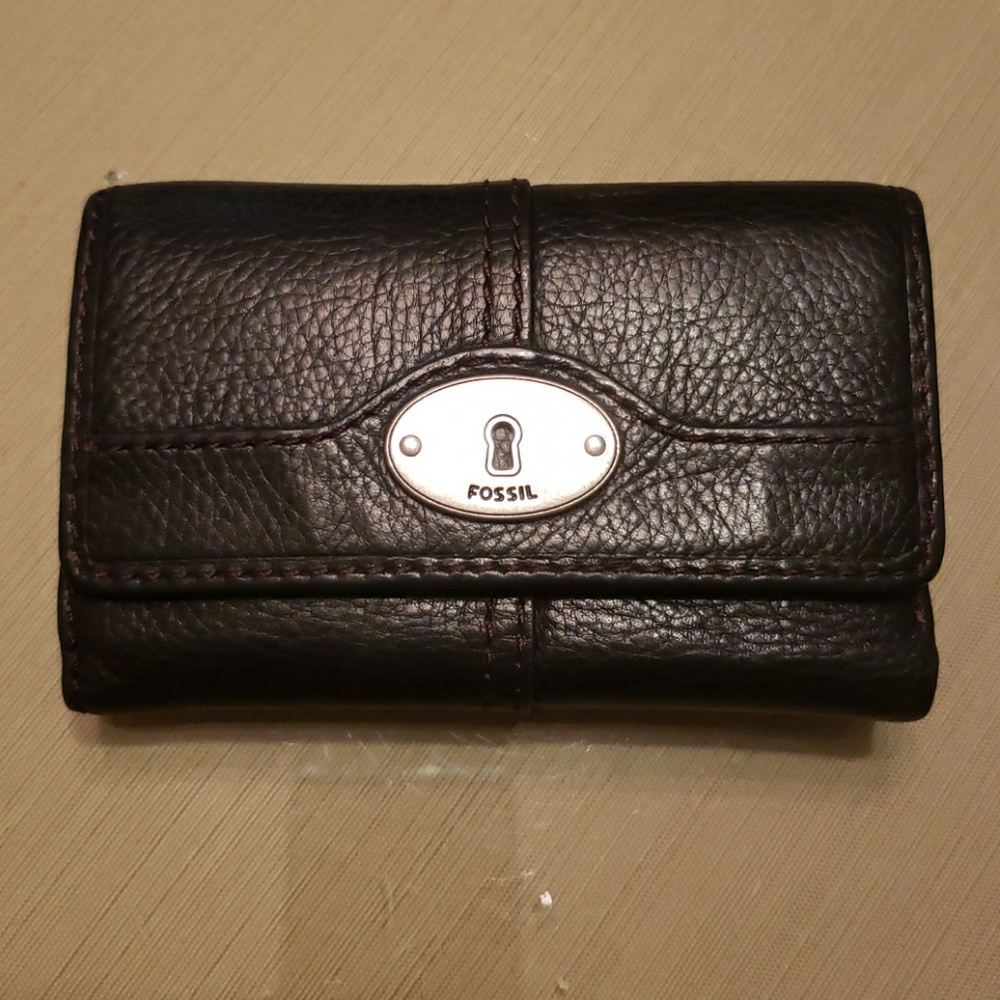 Fossil Black Leather Wallet Purse